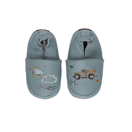 Se MELTON Læder Futter Silver Blue Helikopter & Truck hos SmartKidz