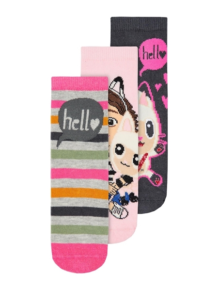 Se NAME IT 3-Pak Gabby Cat Strømper Ambre Parfait Pink hos SmartKidz