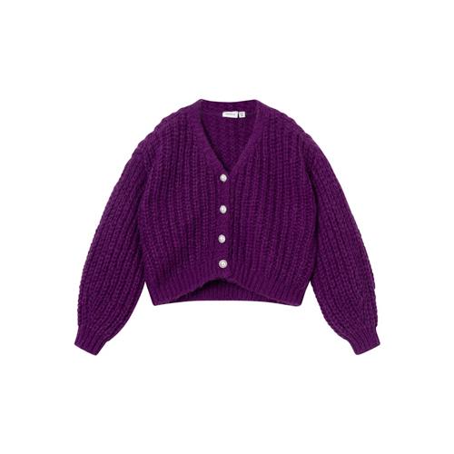 Se NAME IT Strik Cardigan Rendyani Grape Juice hos SmartKidz
