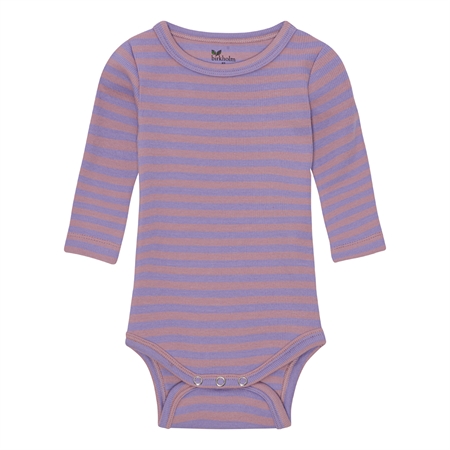Se BIRKHOLM Stribet Rib Body Pastel Lilla & Skygge Rosa hos SmartKidz