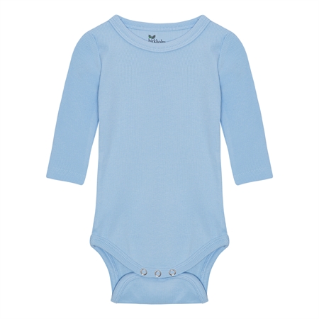 Se BIRKHOLM Langærmet Rib Body Baby Blå hos SmartKidz