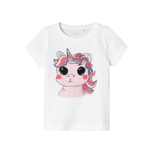 NAME IT T-shirt Veen Bright White Unicorn