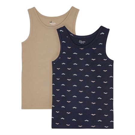 Se BIRKHOLM 2-Pak Tanktops Moustaches hos SmartKidz