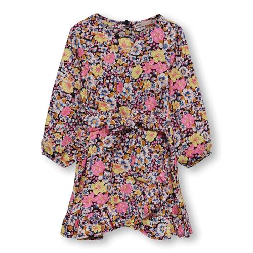 Se ONLY KIDS Fake Wrap Dress Lino Black Flower hos SmartKidz