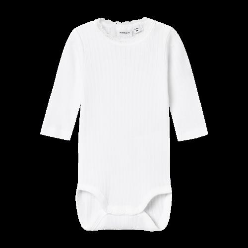 NAME IT Langærmet Body Nofia Bright White