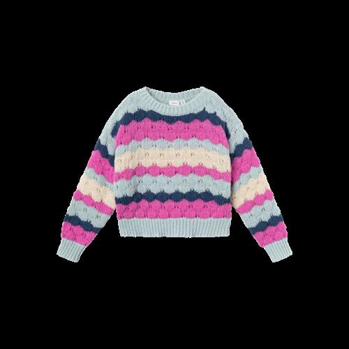Se NAME IT Striktrøje Kort Nunna Phlox Pink hos SmartKidz