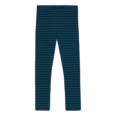 Se BIRKHOLM Stribede Rib Leggings Poseidon Blå & Navy Blå hos SmartKidz