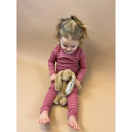 Se BIRKHOLM Stribet Rib Bluse Rabarber Rosa & Baby Lyserød hos SmartKidz