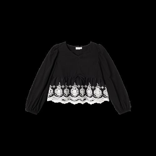 NAME IT Oreana Kort Blonde Bluse Black