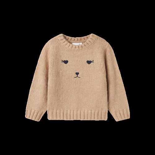 NAME IT Striktrøje Obibi Oxford Tan
