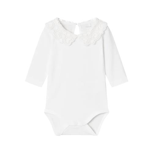 NAME IT Langærmet Body Roselina Bright White