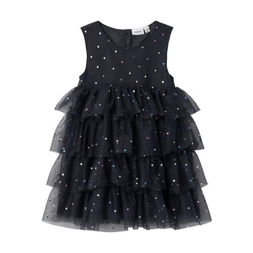 NAME IT Glimmer Tyl Kjole Rasille India Ink