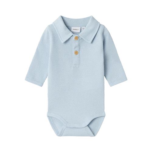 NAME IT Langærmet Polo Body Rob Niagara Mist