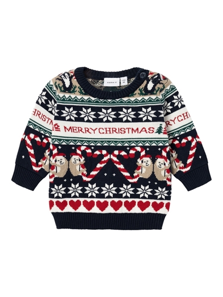 Se NAME IT Jule Sweater Rille Dark Sapphire hos SmartKidz