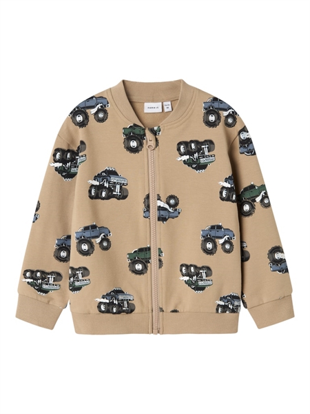 Se NAME IT Sweat Cardigan Seb Weathered Teak hos SmartKidz