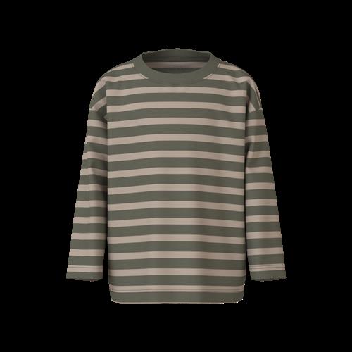 NAME IT Stribet Bluse Vaksel Dusty Olive