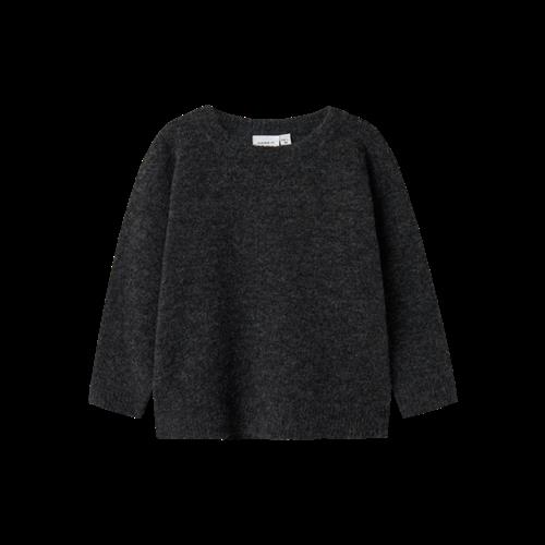Se NAME IT Striktrøje Tali Dark Grey Melange hos SmartKidz