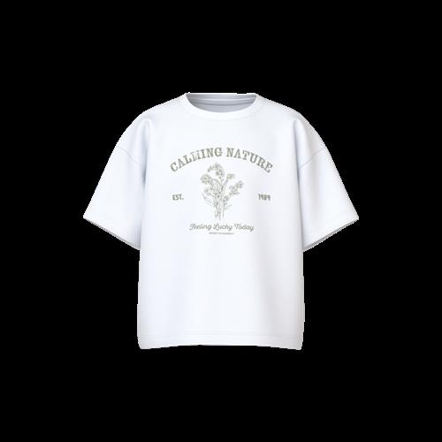 NAME IT T-Shirt Vamina Bright White Calming Nature