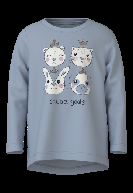 Se NAME IT Langærmet Løs Bluse Violet Subdued Blue hos SmartKidz