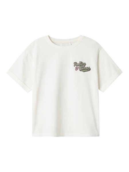Se NAME IT Rolling Stones T-Shirt Jill Cloud Dancer hos SmartKidz