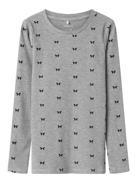 Se NAME IT Rib Bluse Dans Grey Melange hos SmartKidz
