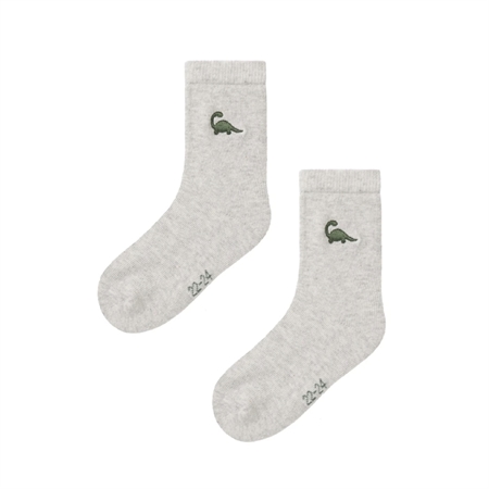 Se NAME IT 2-Pak Dino Sokker Bille Light Grey Melange hos SmartKidz