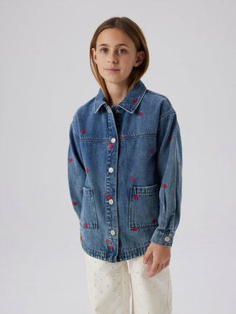 Se NAME IT Hjerte Denim Jakke Mandy Medium Blue Denim Heart hos SmartKidz