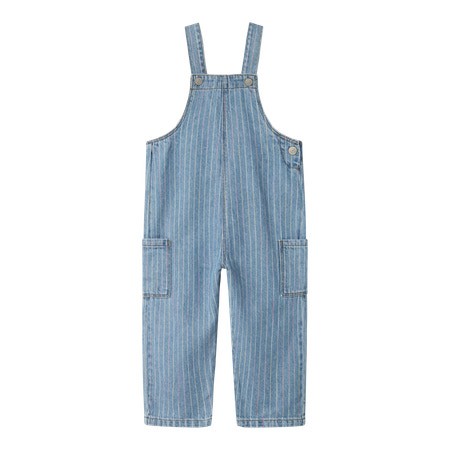 Se NAME IT Stribet Denim Overall Macie Light Blue Multi hos SmartKidz