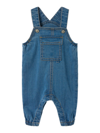 Se NAME IT Stribet Denim Overall Devin Medium Blue Denim hos SmartKidz