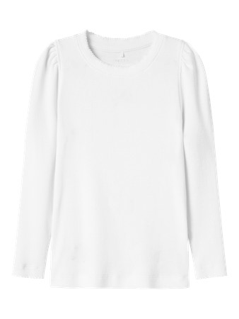 Se NAME IT Basis Rib Bluse Fikab Bright White hos SmartKidz