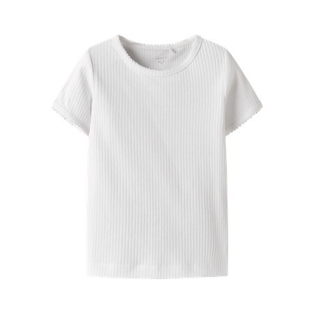 Se NAME IT Rib T-shirt Katie Lucent White hos SmartKidz