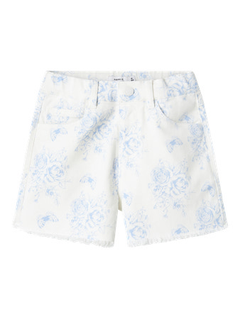 NAME IT Shorts Twill Mom Rose Bright White Flower