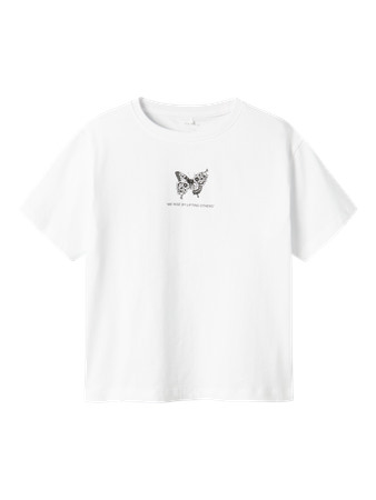 Se NAME IT T-shirt Dane Box Bright White Black hos SmartKidz