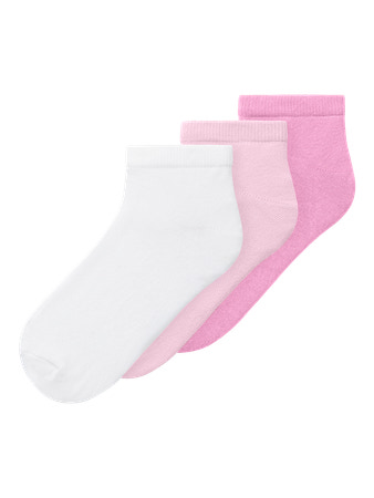 Se NAME IT 3-Pak Ankel Strømper Ballerina Pink Frosting Bright White hos SmartKidz