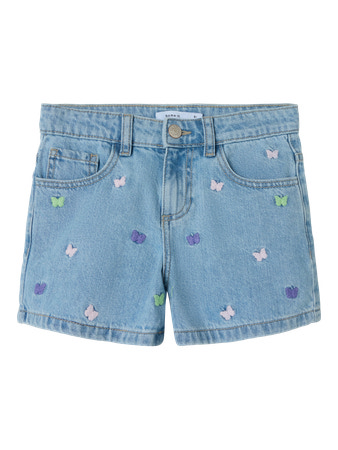 NAME IT Sommerfugle Shorts Bella Light Blue Denim Butterfly