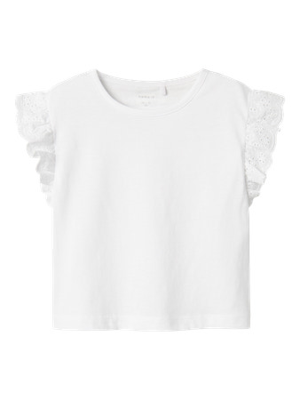 Se NAME IT Kort Top Hrejaine Lucent White hos SmartKidz