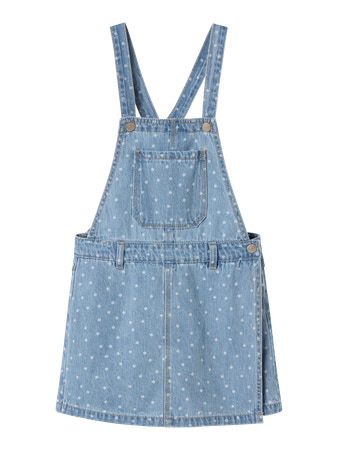 Se NAME IT Skort Overall Juliana Light Blue Denim Dots hos SmartKidz