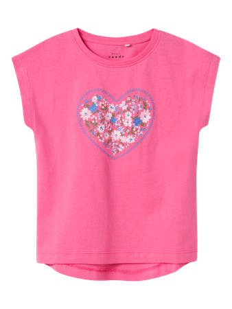 Se NAME IT T-shirt Vigea Carmine Rose Heart hos SmartKidz