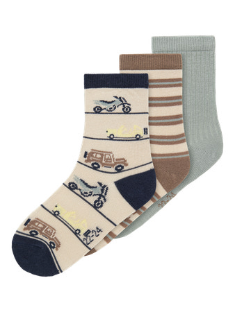 Se NAME IT 3-Pak Strømper Huberts Peyote Slate Gray/walnut hos SmartKidz