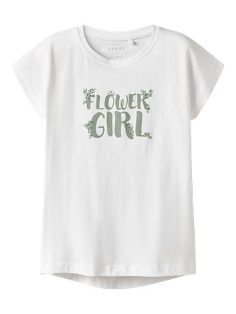 NAME IT T-shirt Vigea Bright White Flower Girl