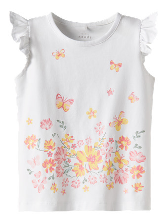 Se NAME IT Top Vayana Bright White Yellow Flower hos SmartKidz