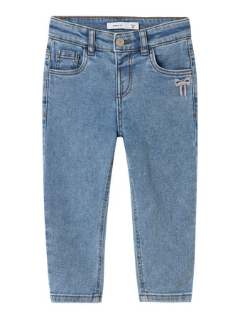 Se NAME IT Sløjfe Mom Jeans Bella Medium Blue hos SmartKidz