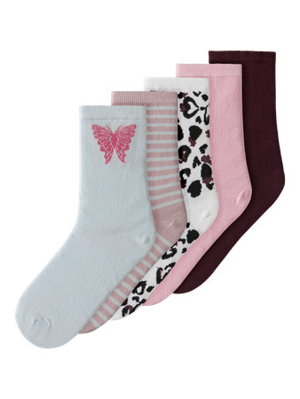 Se NAME IT 5-Pak Strømper Vilde Bright White Hearts hos SmartKidz