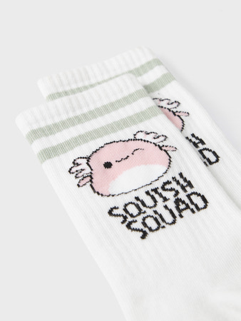 Se NAME IT Tennis Strømper Momsa Squish Bright White Aqua Grey hos SmartKidz