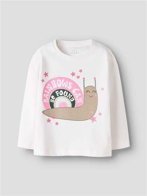 Se NAME IT Langærmet Bluse Veen Bright White Snail hos SmartKidz