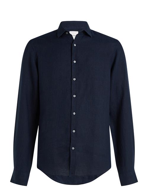 Linen Solid Slim Shirt Calvin Klein Navy