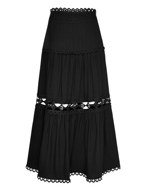 Cmasleah-Skirt Is A Skirt In A Premium Material With Cut-And-Sew Lace For A Nice Copenhagen Muse Black