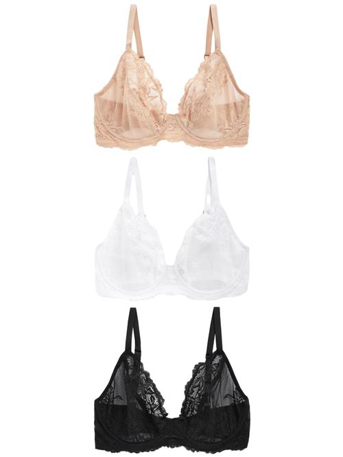 Se Next BH  mørkebeige / sort / hvid ved About You