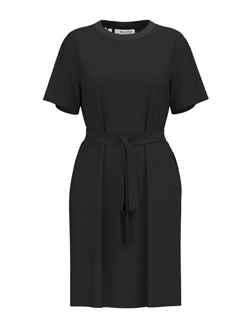Slfessential Ss Short Tee Dress Selected Black
