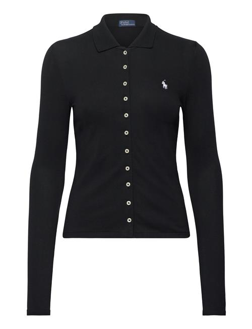 Butt D-Placket Long-Sleeve Polo Shirt Polo Ralph Lauren Black
